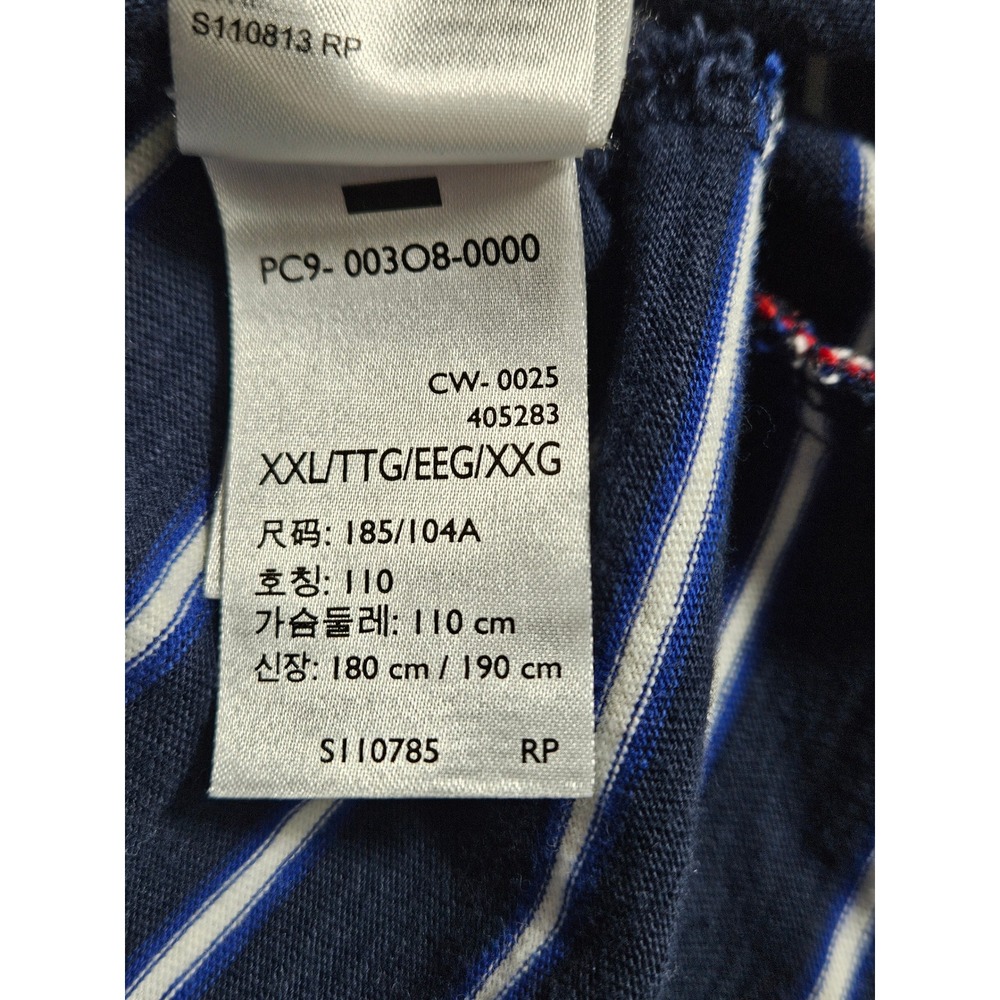Levis Mens XXL Relaxed Fit Striped Polo Shirt Navy Blue White‎ 00308-0000 - Picture 7 of 10
